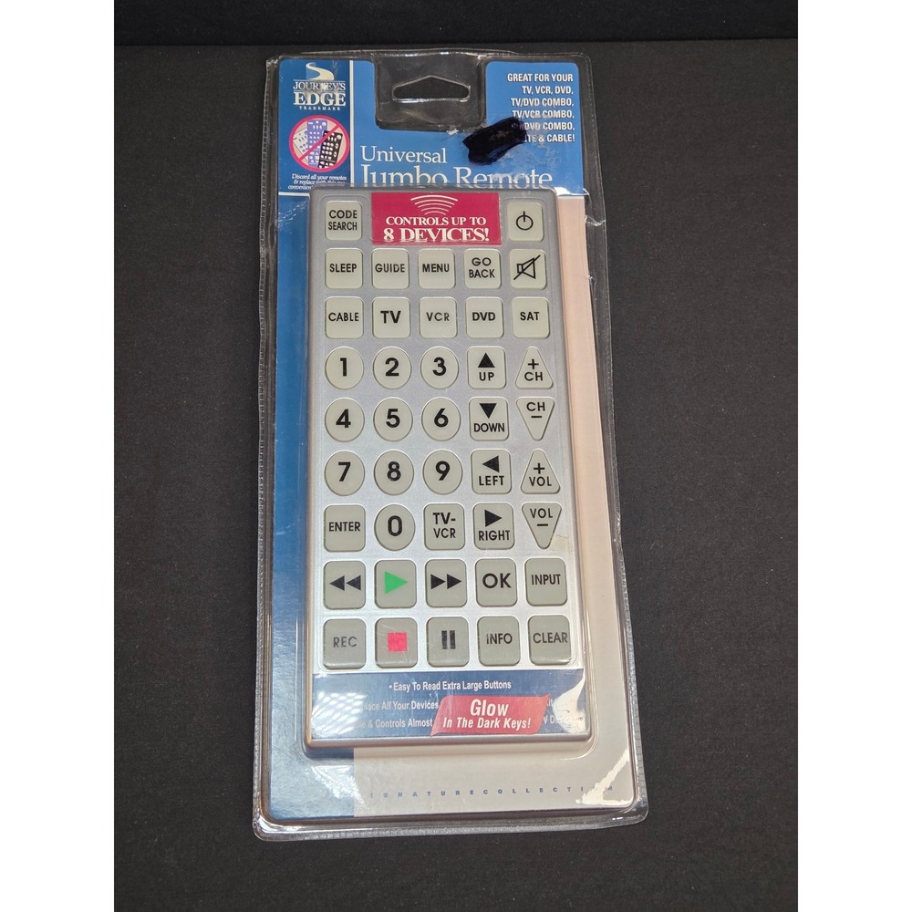 Sharper Image Journey's Edge Universal Jumbo Remote Glow in the Dark 8 Device‎